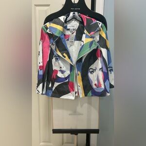 Joseph Ribkoff Multicolor Face Print Jacket